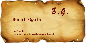 Borai Gyula névjegykártya