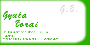 gyula borai business card